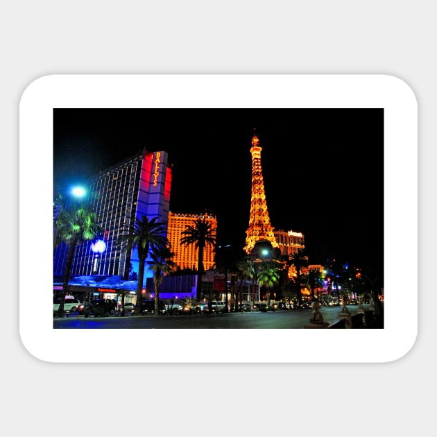 Eiffel Tower Paris and Ballys Hotel Las Vegas America Sticker by AndyEvansPhotos